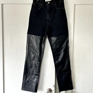 Abercrombie & Fitch denim and faux leather jeans 26